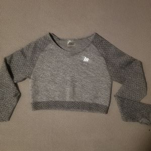 Muscle Nation long sleeve crop top,  size large,  gray